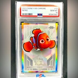 2023 Topps Chrome Disney 100 NEMO #13 Silver Holo Refractor PSA 10 Gem Mint